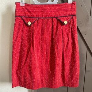 Anthropologie Madchen Vintage Red High Waisted Pencil Skirt Size 2!